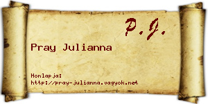 Pray Julianna névjegykártya